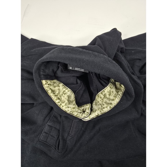 MASSIF‎ Pilot Rock Polo Shirt Size Reg M Medium Dark Navy Military Zip Pocket - Picture 9 of 10